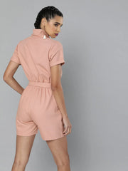 Women Solid Pink Jumpsuits & Sets