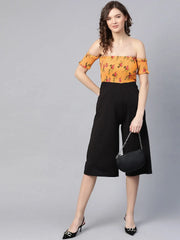 Women Printed Mustard Jumpsuits & Sets