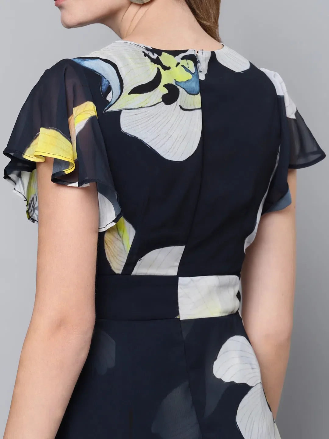 Printed Navy Jumpsuit for Women - Floral Maxi Romper Online