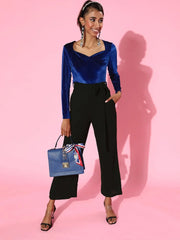 Women Solid Blue Jumpsuits & Sets