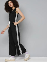 Women Solid Black Jumpsuits & Sets