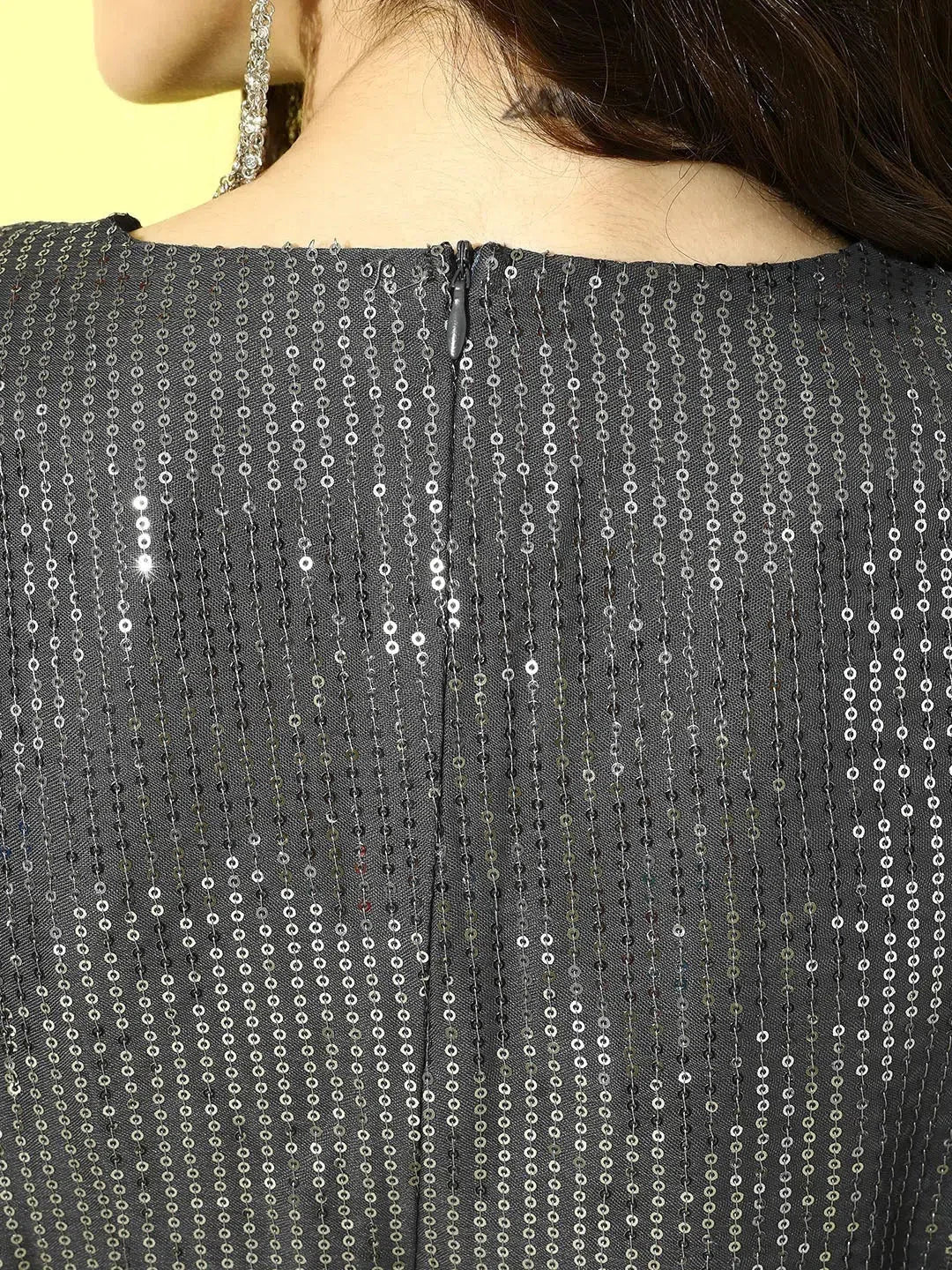 Women's Grey Sequin Playsuit - Party Wear Lehenga Alternative