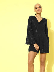 Women Solid Black Jumpsuits & Sets