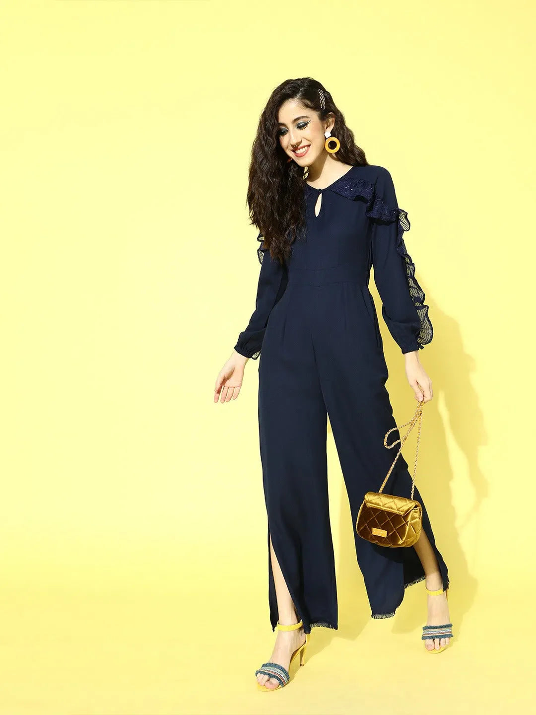 Navy Sequin Jumpsuit for Women | Stylish One-Piece Outfit