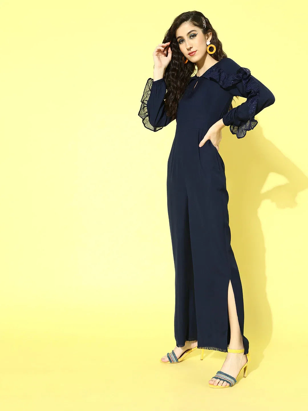 Navy Sequin Jumpsuit for Women | Stylish One-Piece Outfit