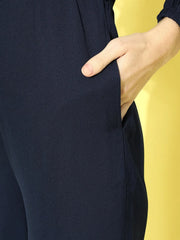 Women Solid Navy Jumpsuits & Sets