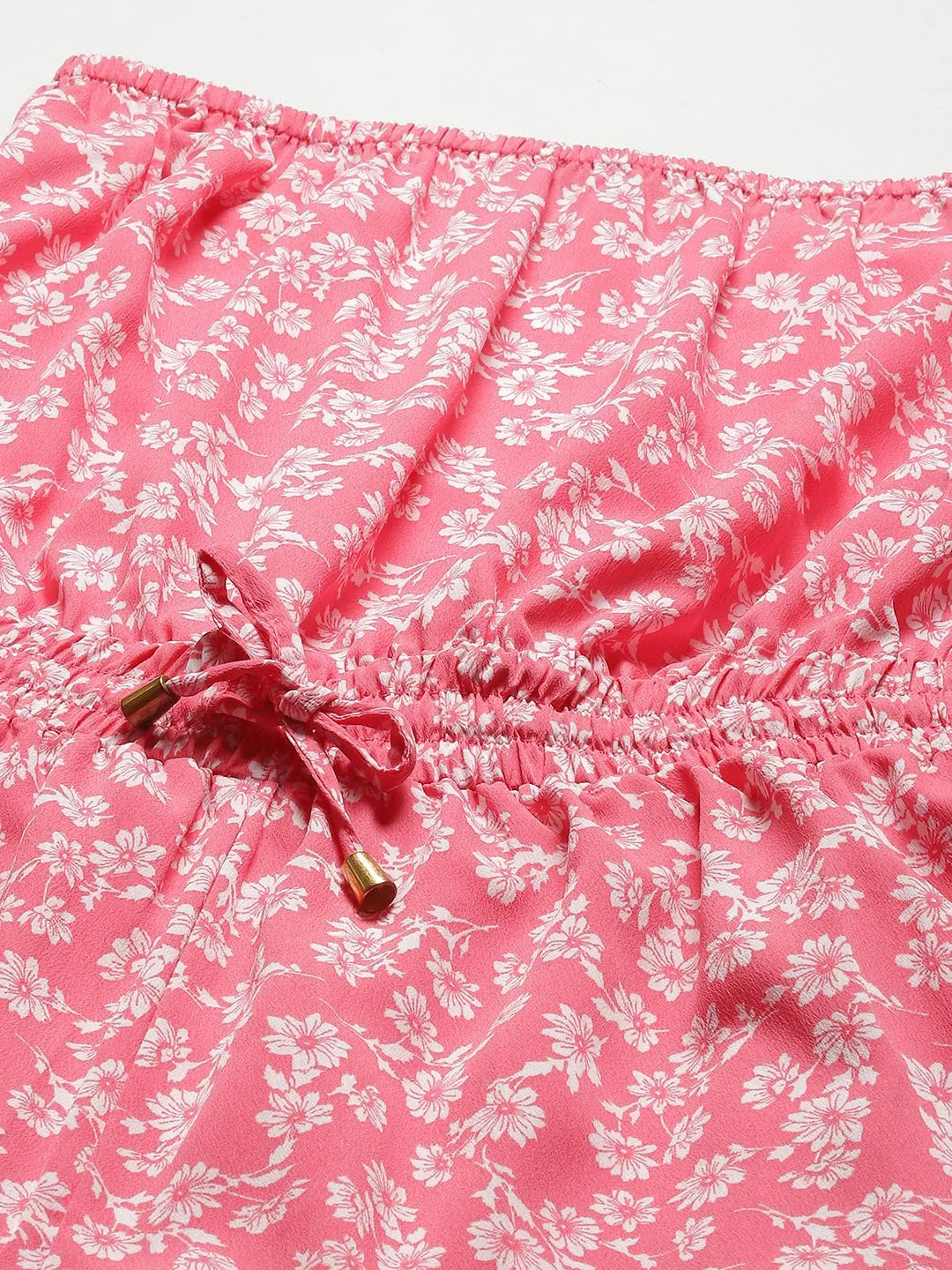 Women's Printed Romper: Pink Floral Jumpsuit for Comfort