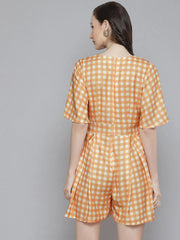 Women Printed Orange Jumpsuits & Sets