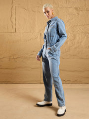 Women Ice Blue Denim Full Sleeve Jumpsuit-SFJMPS8319