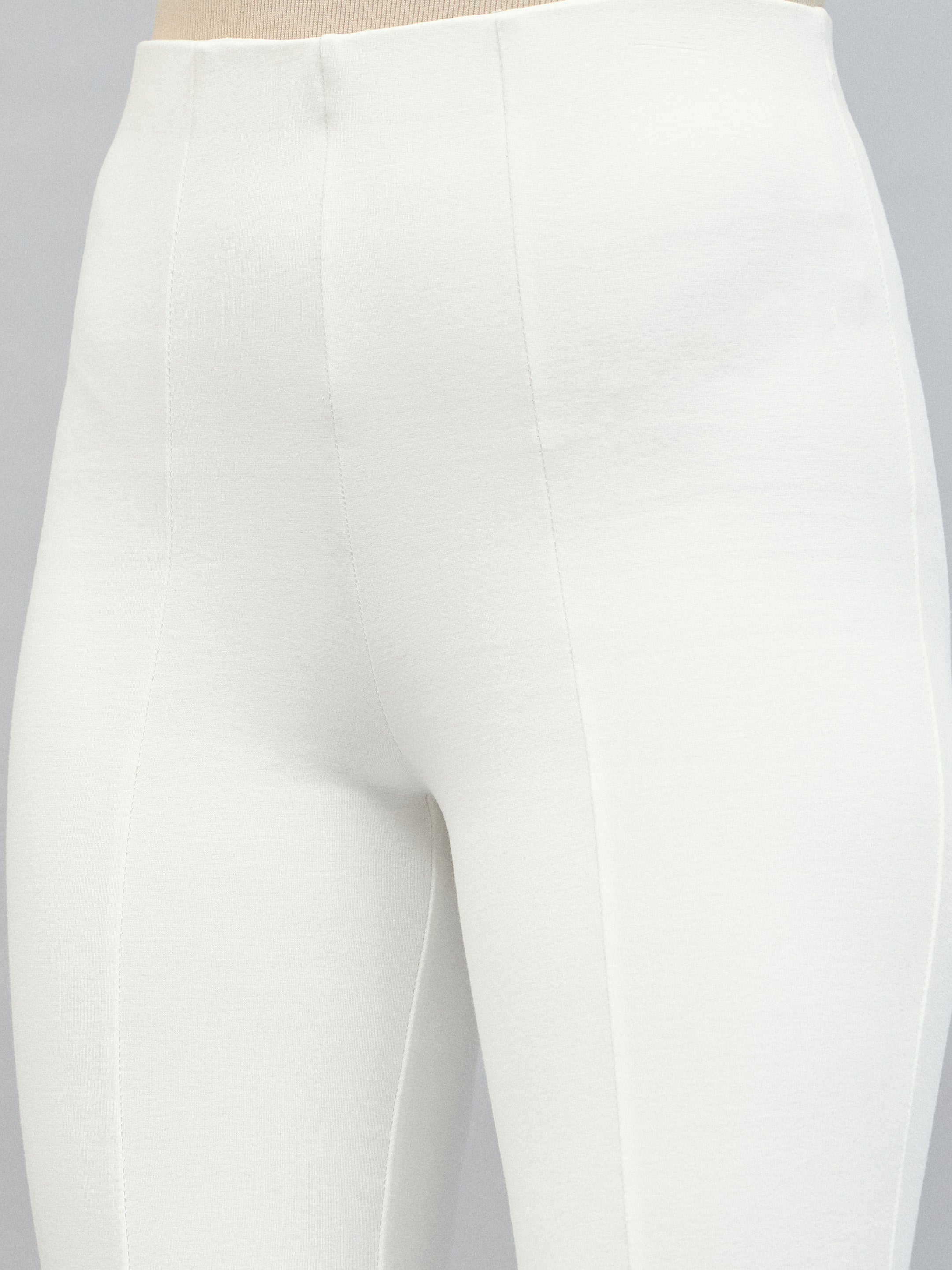 Women White Roma Front Slit Bell Bottom Pants-SFPANT50586