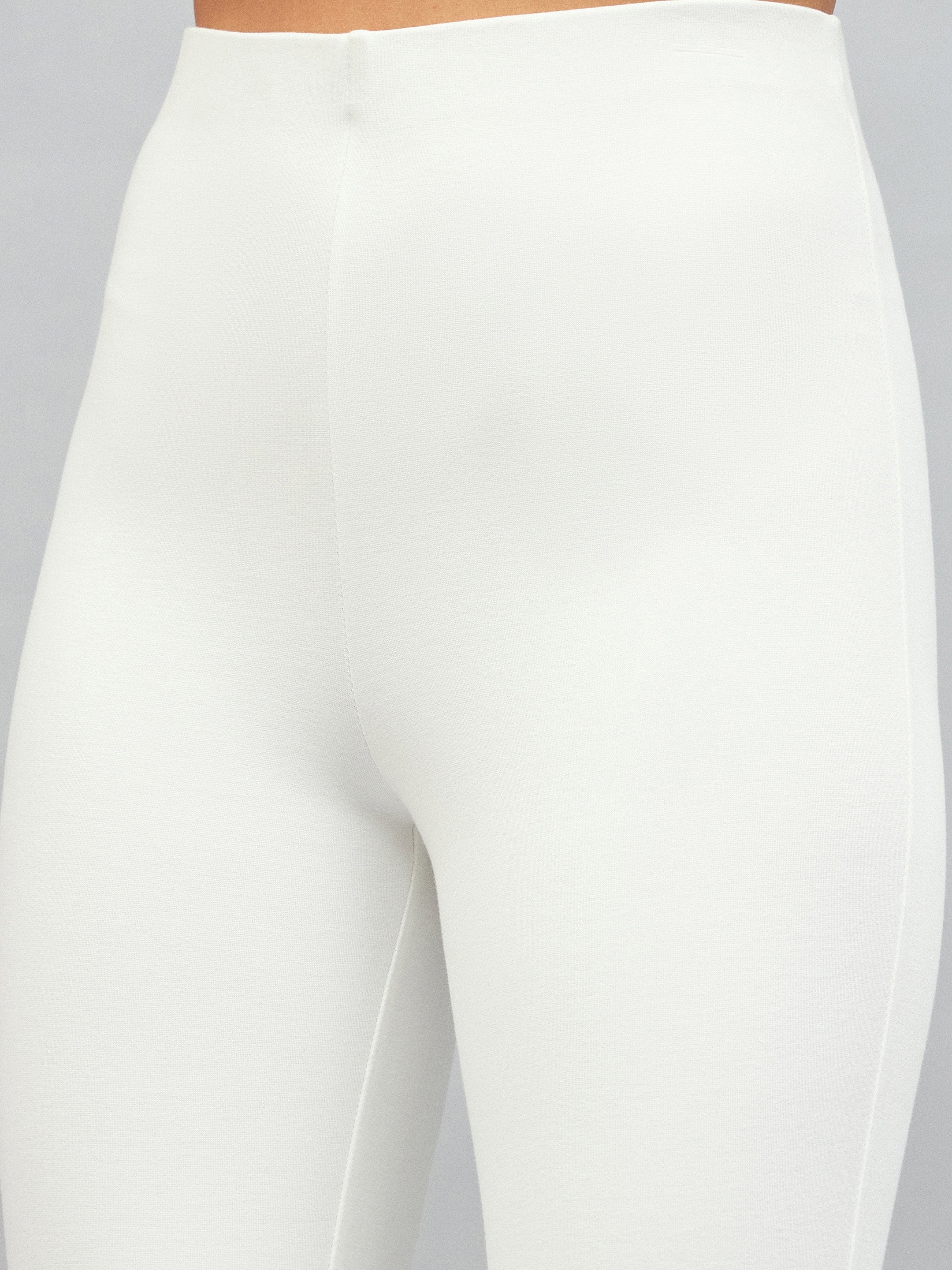 Women White Bell Bottom 4-Way Stretch Pants-SFPANT50589