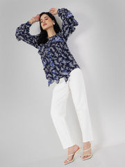 Women White Roma Tapered Pants-SFPANT50593