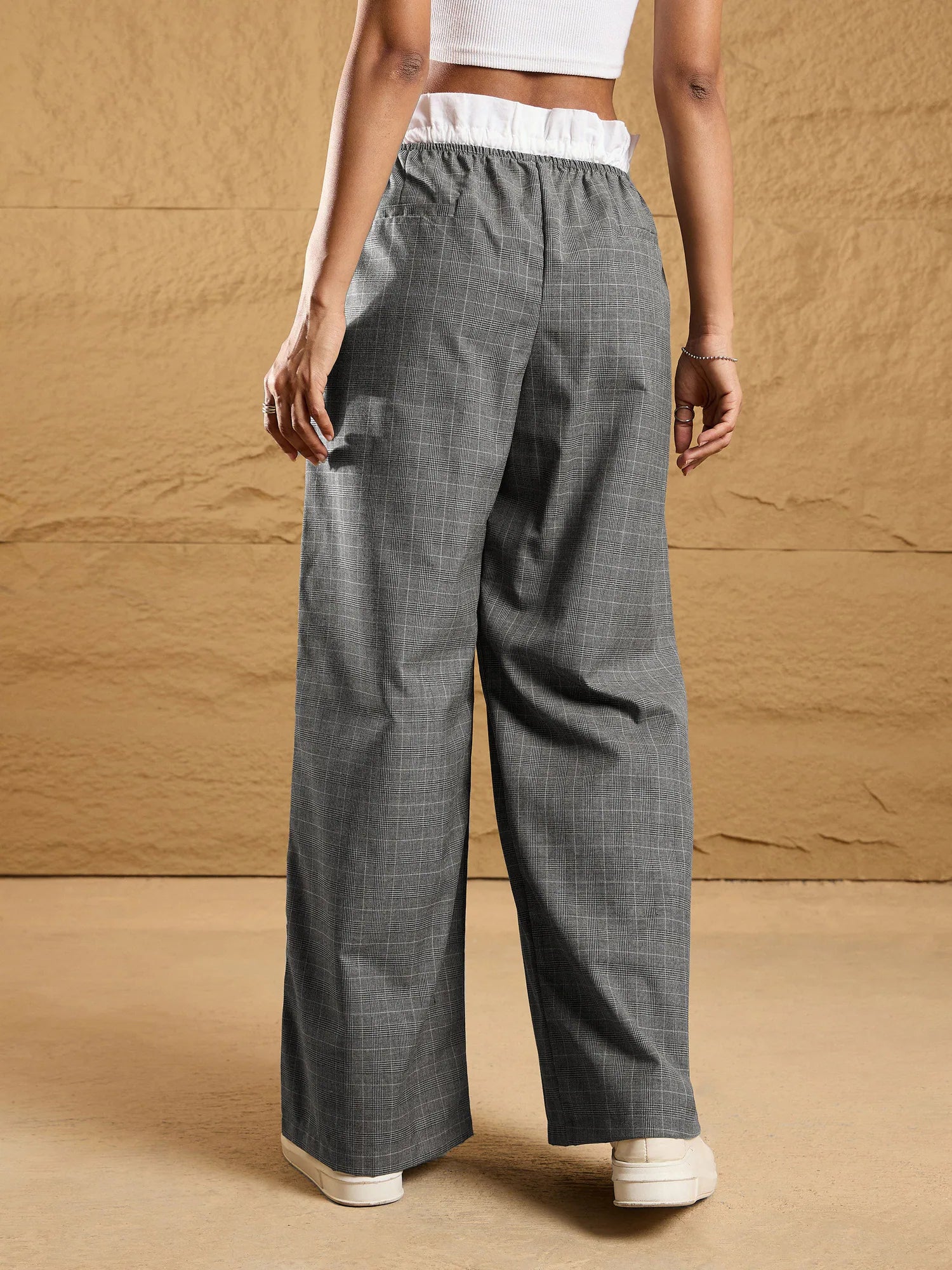 Checkered Women's Western Wear Pants - Stylish & Comfy!