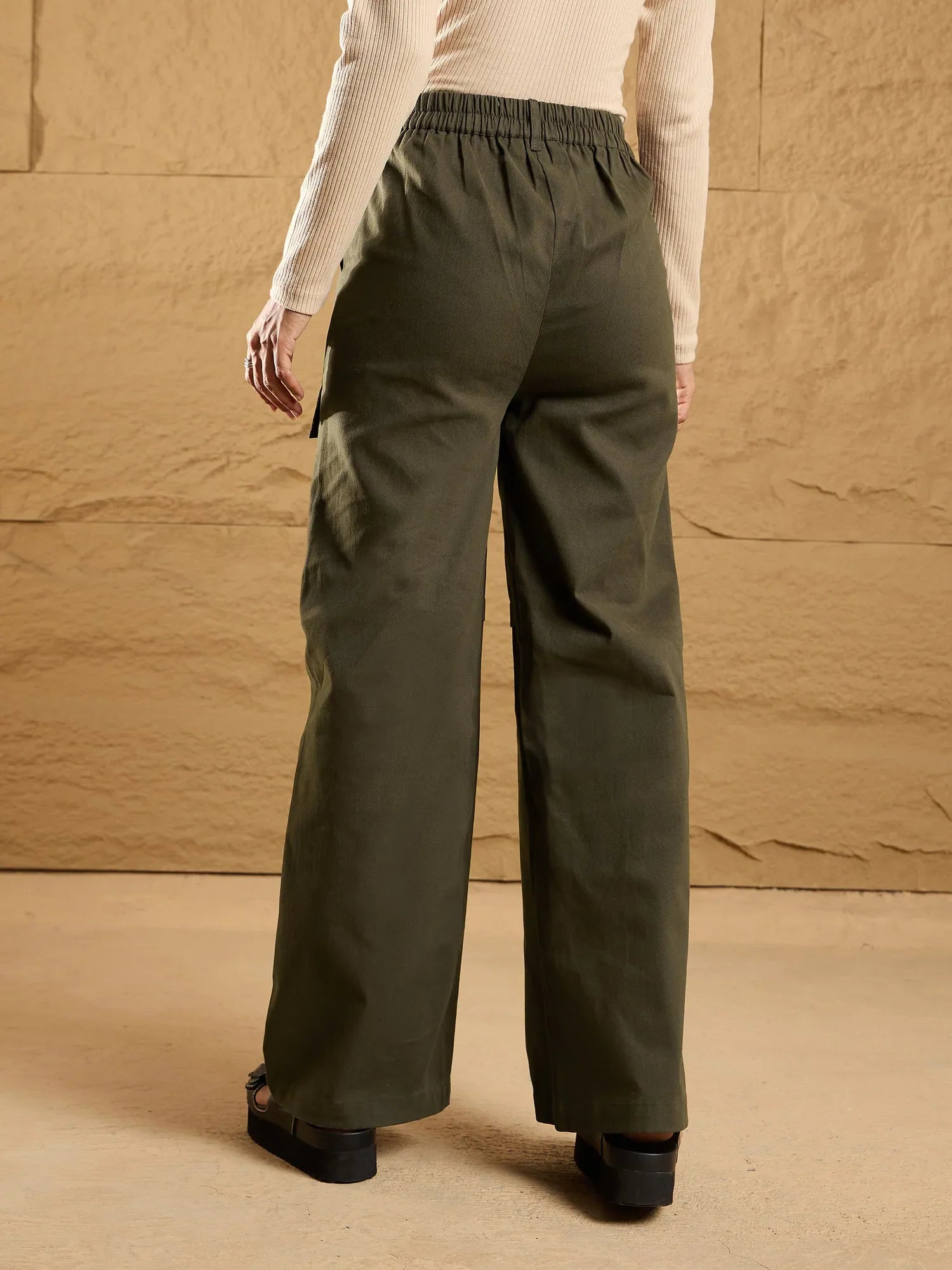 Olive Front Pocket Pants - Women's Western Clothing, Cotton