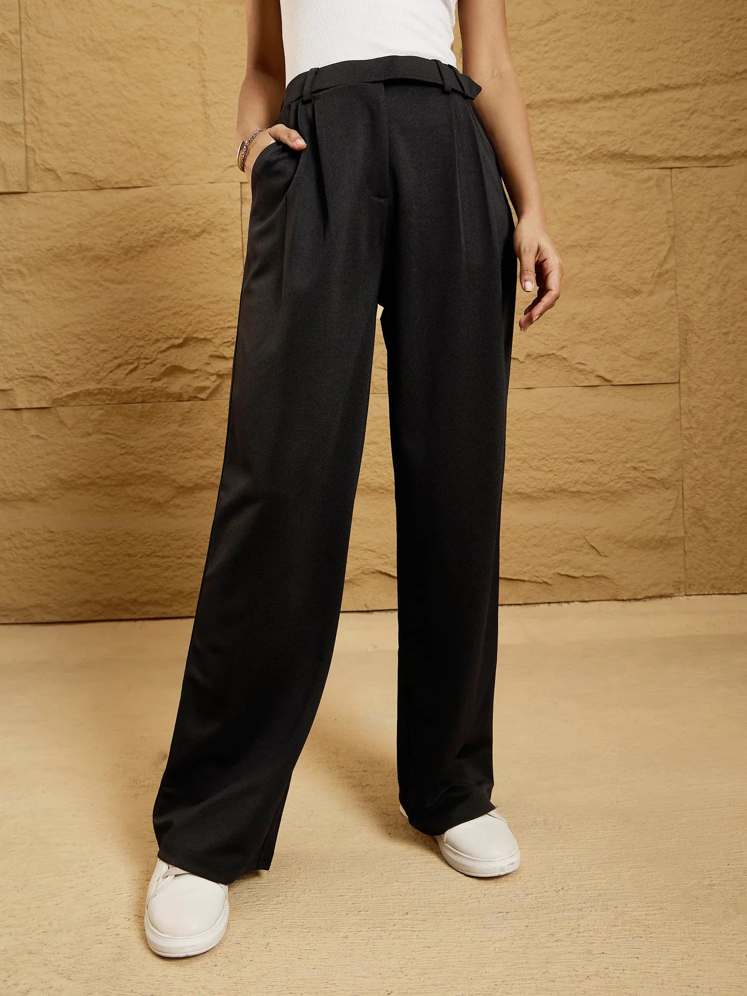 Black Korean Comfort Fit Pants | Women's Western Clothing