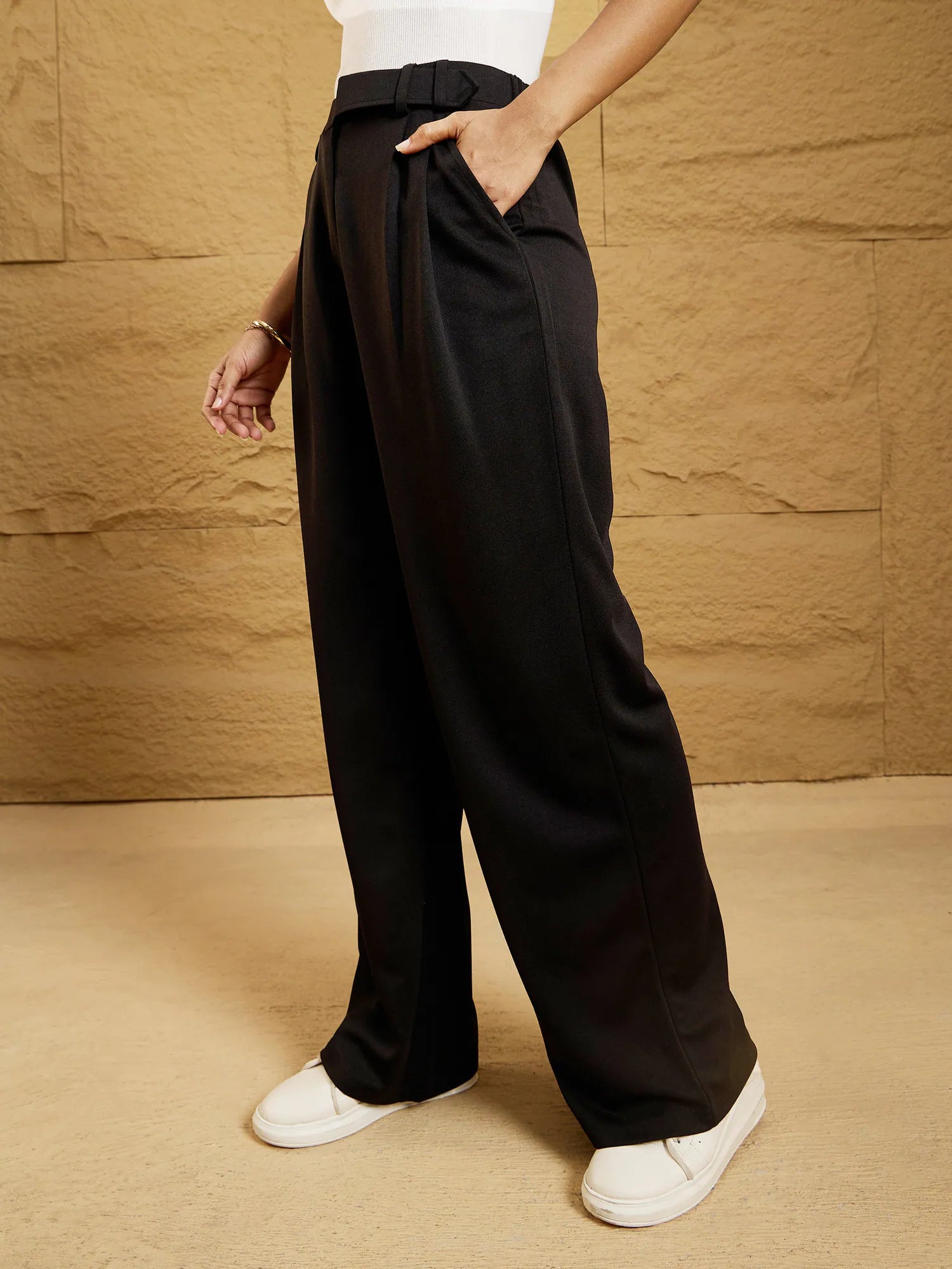 Black Korean Comfort Fit Pants | Women's Western Clothing