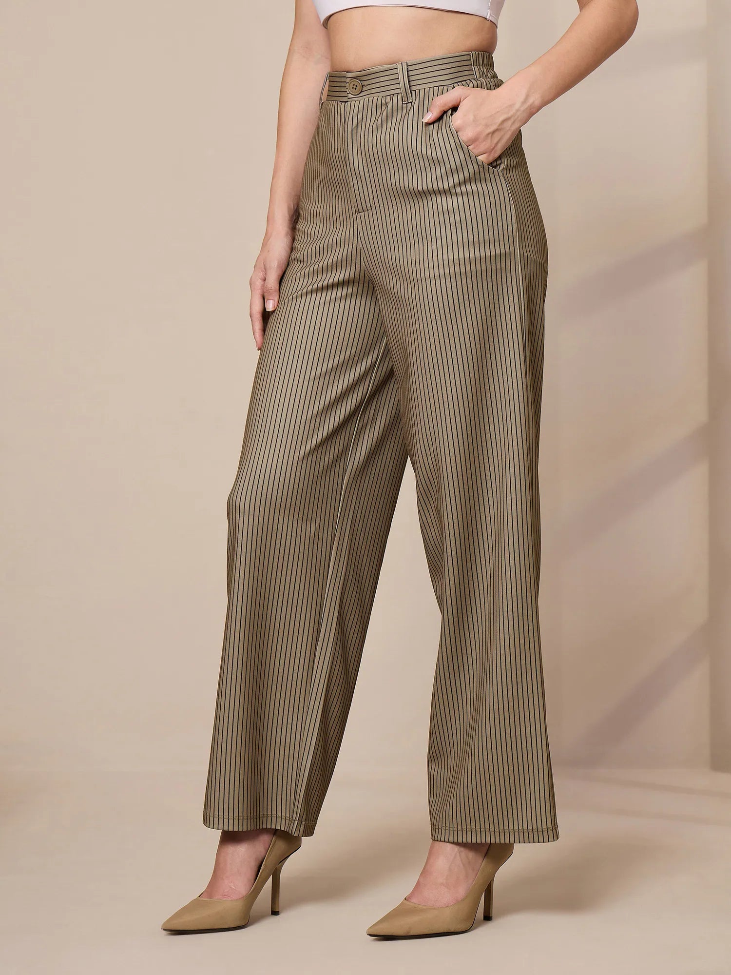 Striped Wide Leg Trousers | Women's Western Wear Collection