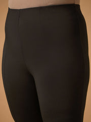 Women Brown Front Slit Detail Bell Bottom Pants-SFPANT50942