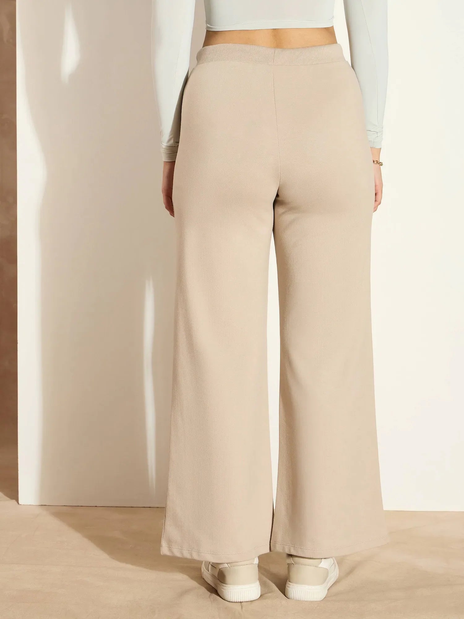 Taupe Wide Leg Drawstring Pants - Women's Gym Clothes & Active...