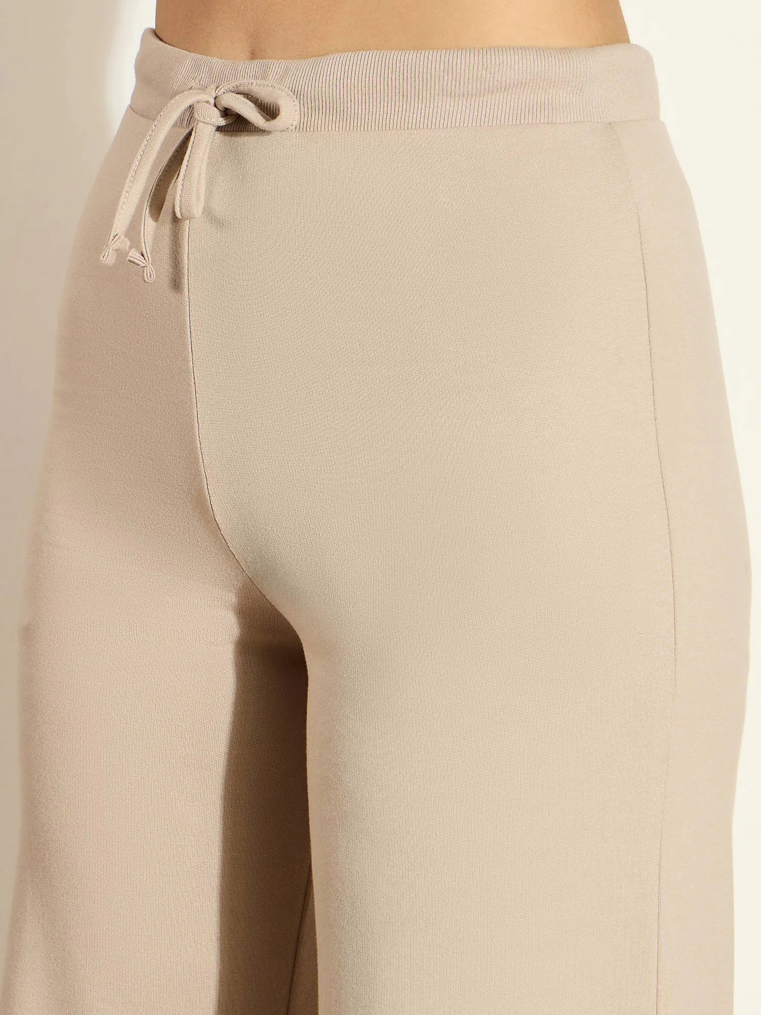 Taupe Wide Leg Drawstring Pants - Women's Gym Clothes & Active...