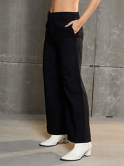 Women Black Denim Flared Pants-SFPANT51038_Black
