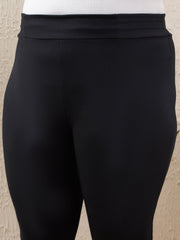 Women Black Roma Side Zipper High Waist Jegging-SFPANT51132