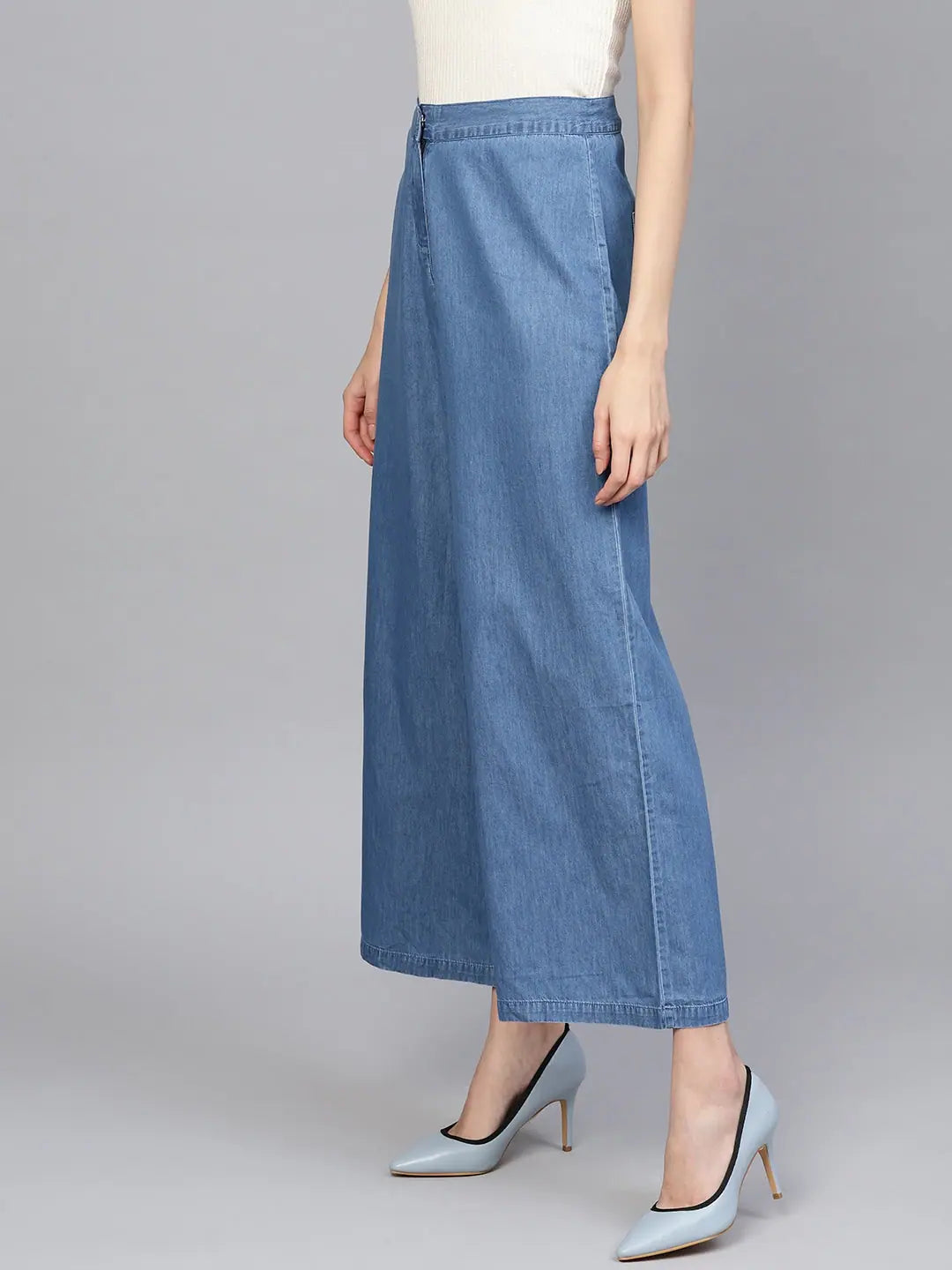 Blue Denim Pants | Women's Wide Leg Western Wear