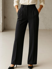 Women Black Cross Pocket Pants-SFPANT51286