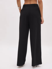 Women Black Cross Pocket Pants-SFPANT51286