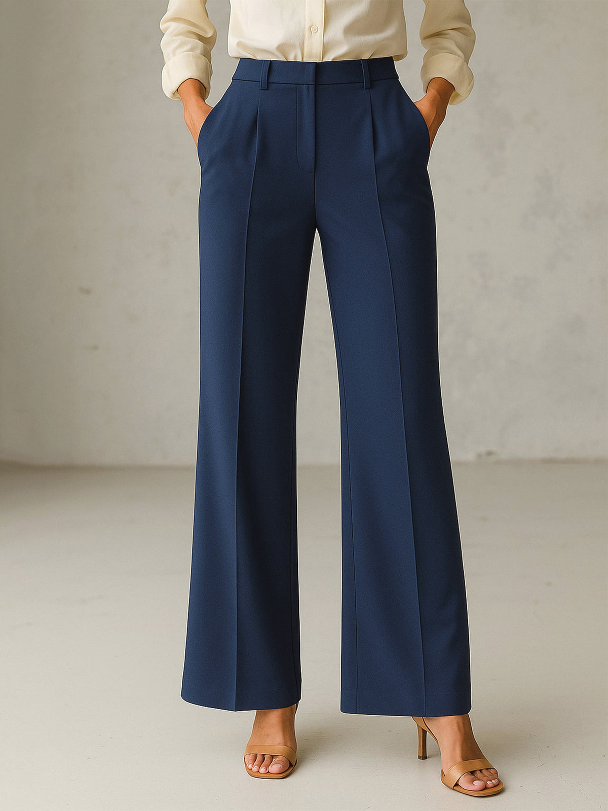 Women Blue Cross Pocket Pants-SFPANT51290