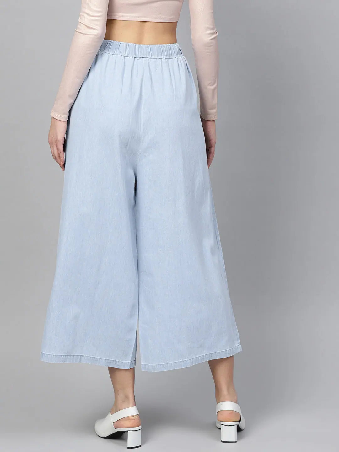 Blue Denim Neon Drawstring Pants - Women's Western Wear
