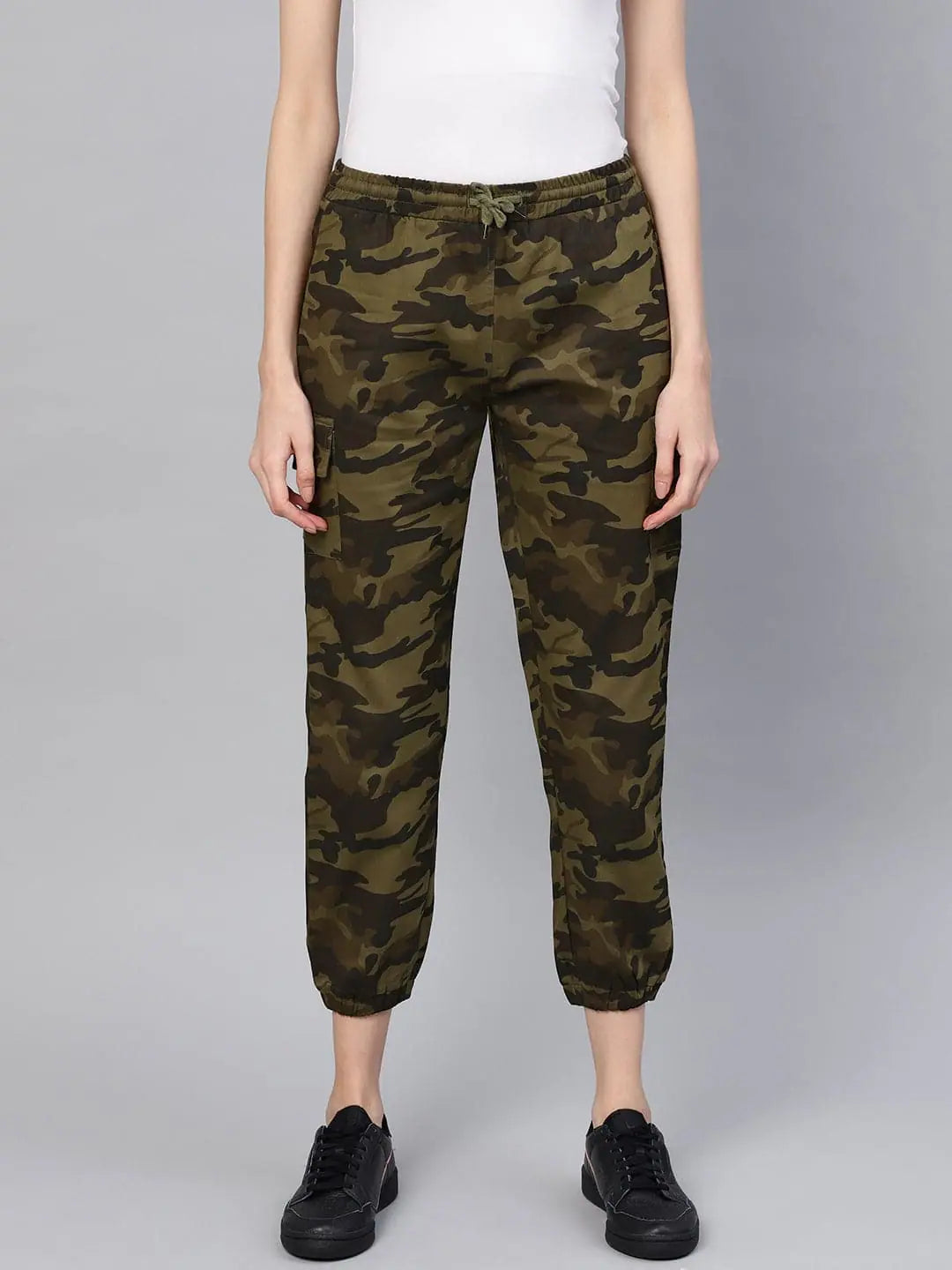 Green Camo Joggers - Women's Western Wear & Cotton Spandex Pant