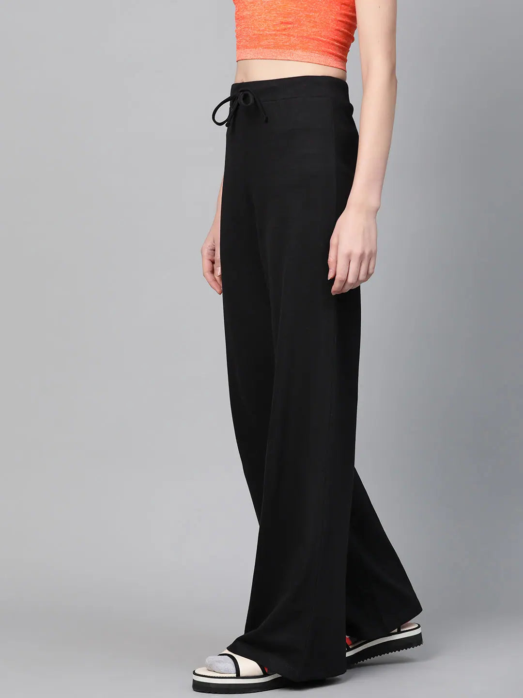 Black Terry Wide Leg Pants - Women's Western Clothing Online