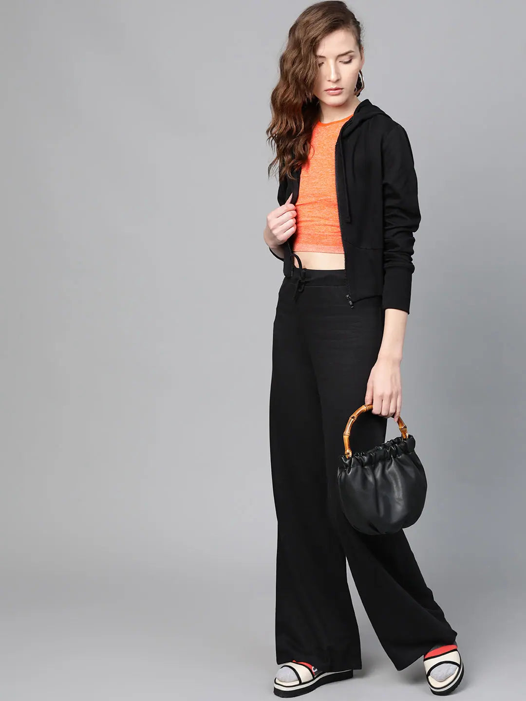 Black Terry Wide Leg Pants - Women's Western Clothing Online