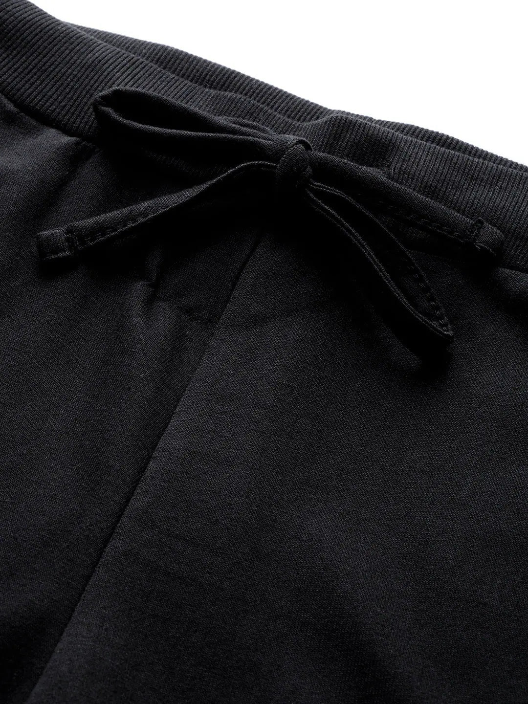 Black Terry Jogger | Contrast Side Tape Workout Pants for Women