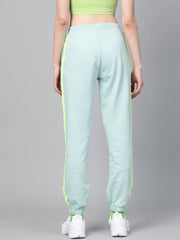 Sea Green Terry Contrast Side Tape Jogger