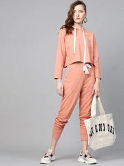Peach Terry Contrast Drawstring Jogger