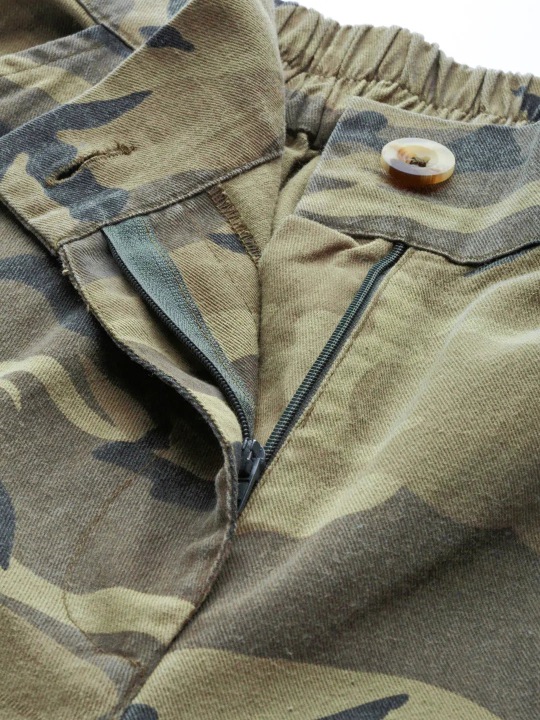 Green Camo Twill Side Pocket Pants - Women's Western Wear