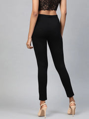Black Embroidered Jeggings