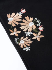 Black Embroidered Jeggings