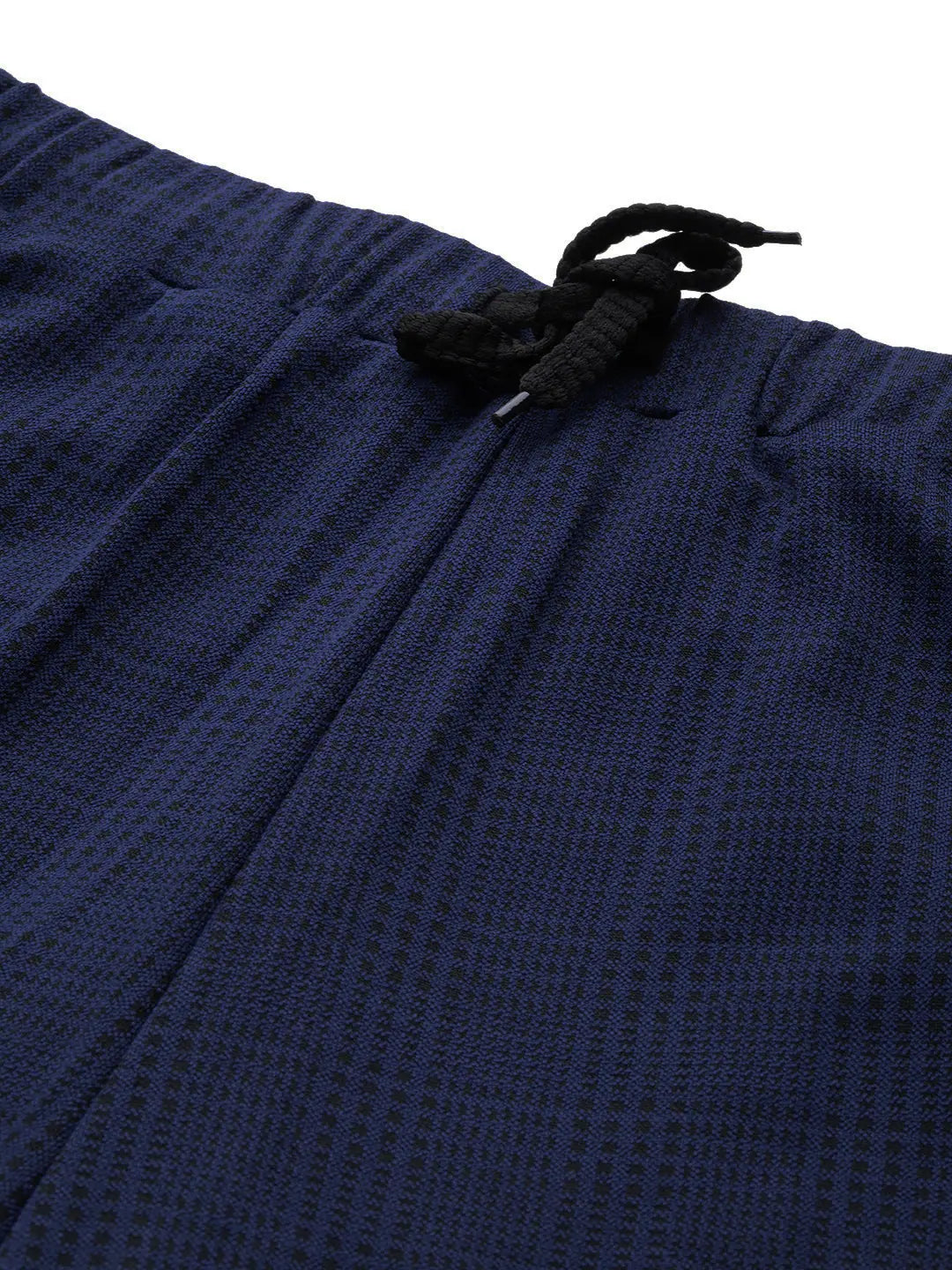Navy Check Jacquard Pants - Women's Western Wear Outfits