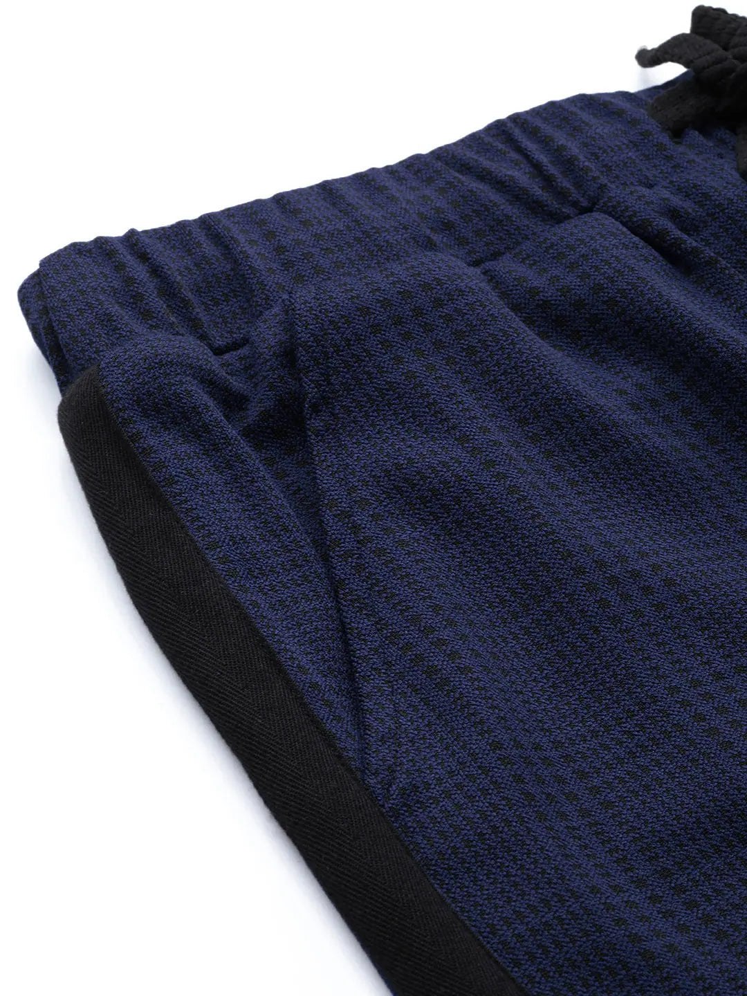 Navy Check Jacquard Pants - Women's Western Wear Outfits