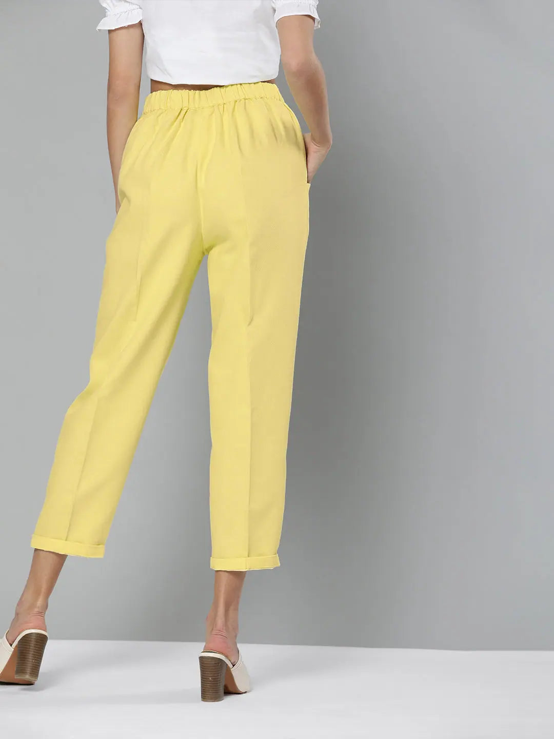 Yellow Tapered Pants | Women's Western Wear Essentials