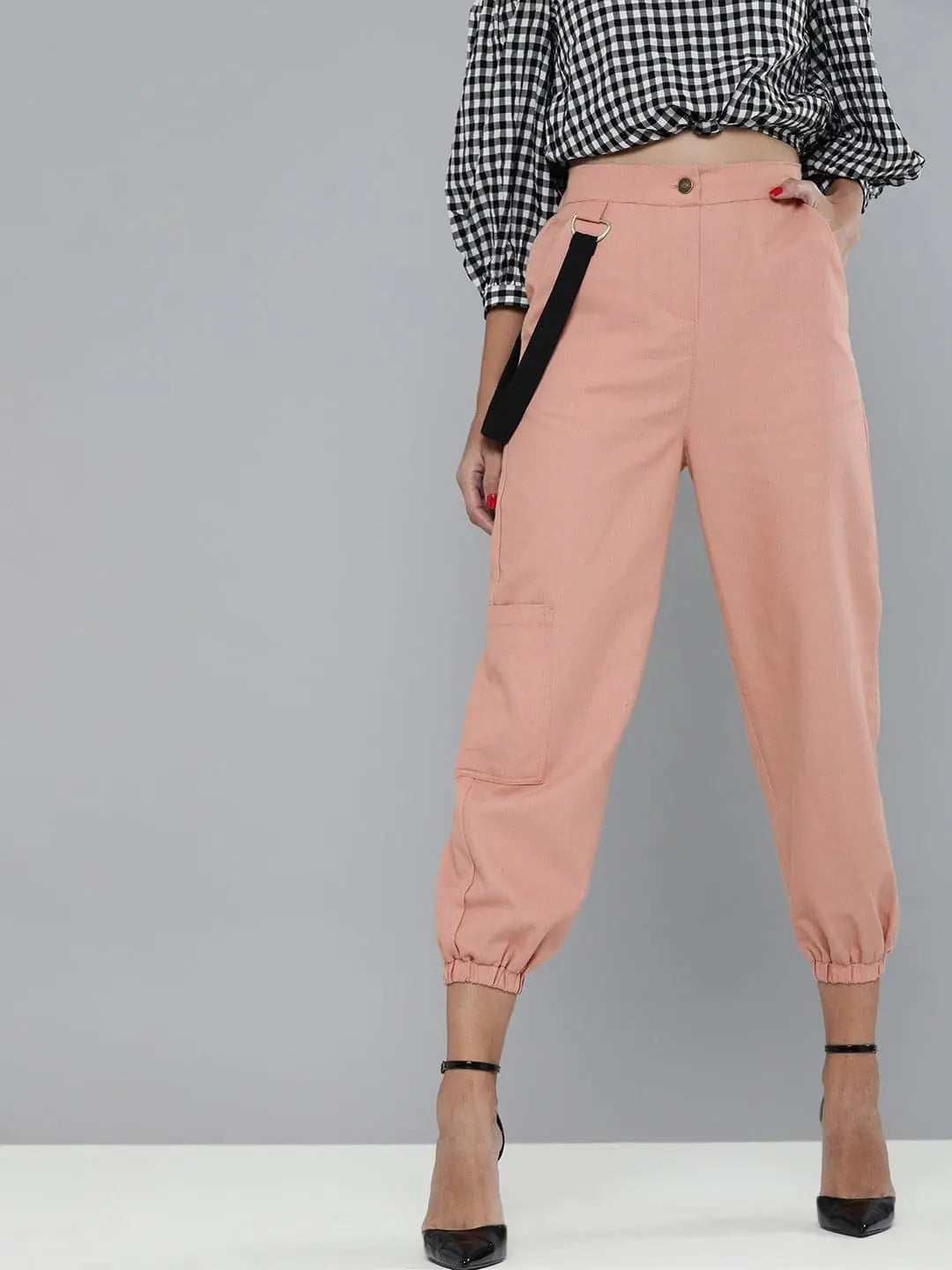 Dusty Pink Cargo Pants - Streetwear Style | Lehenga for Women