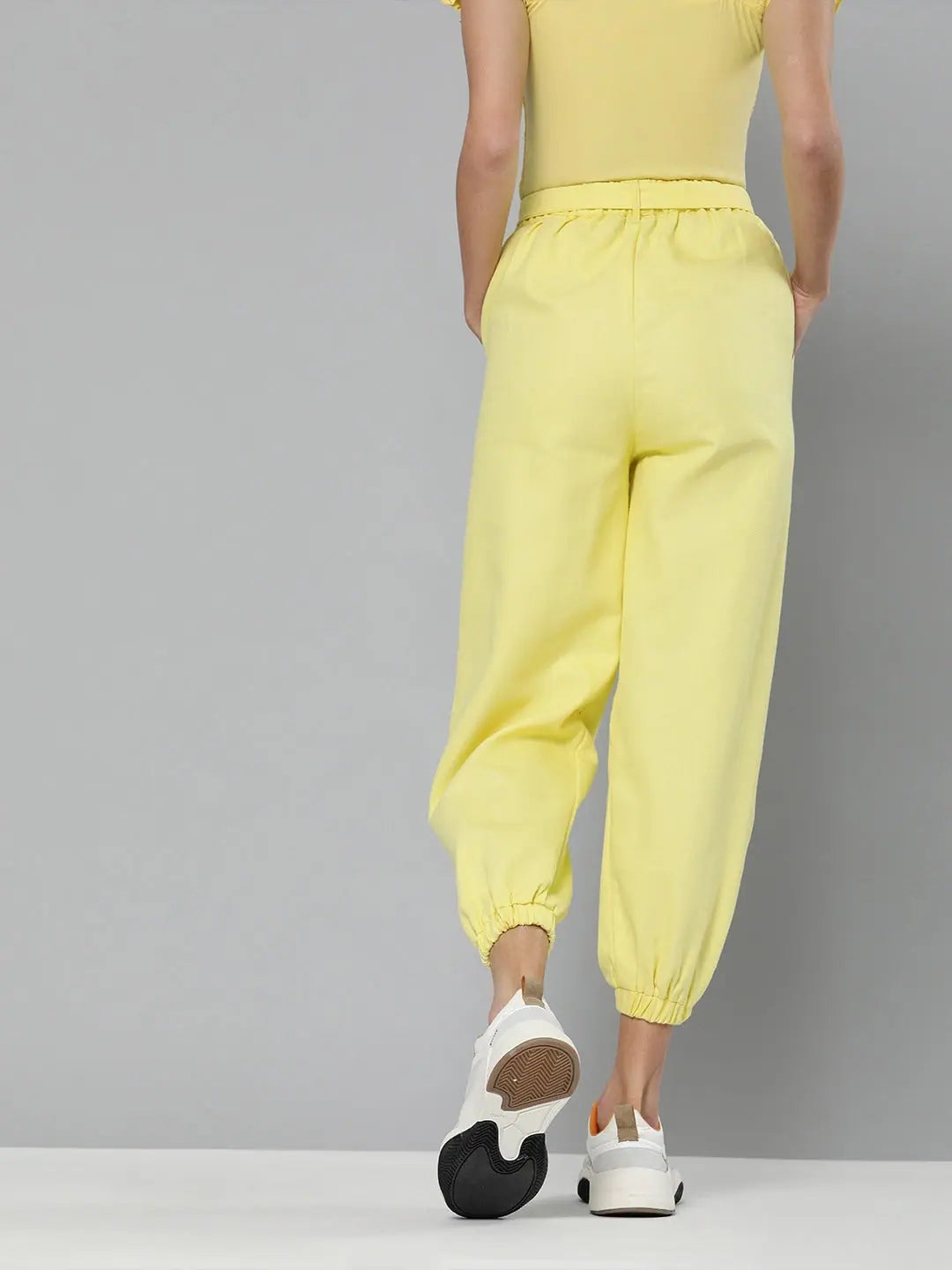 Yellow Belted Joggers - Stylish Women's Western Clothing