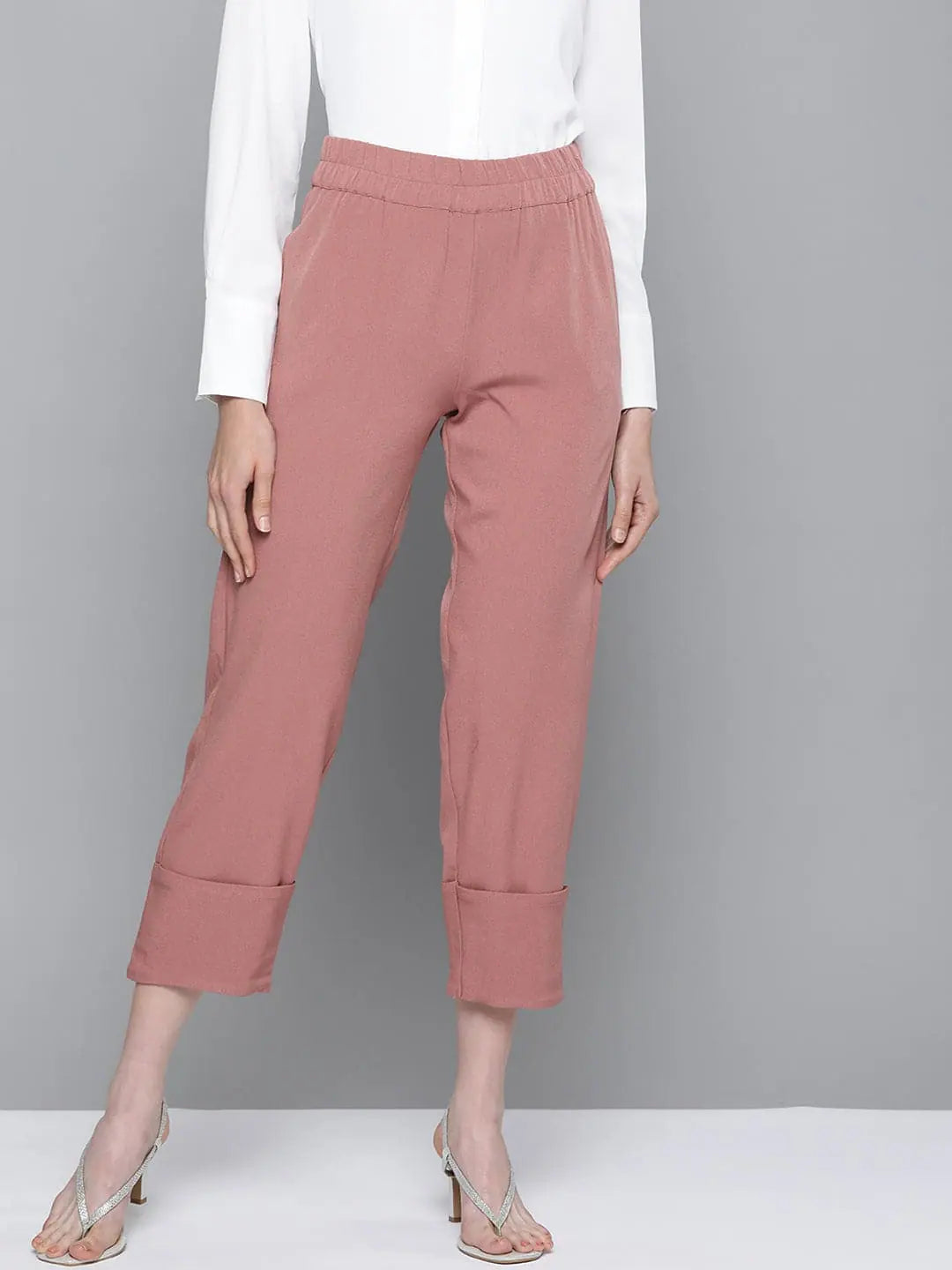 Pink Roll Up Pants | Lehenga for Women