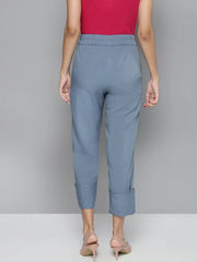 Blue Roll Up Pants