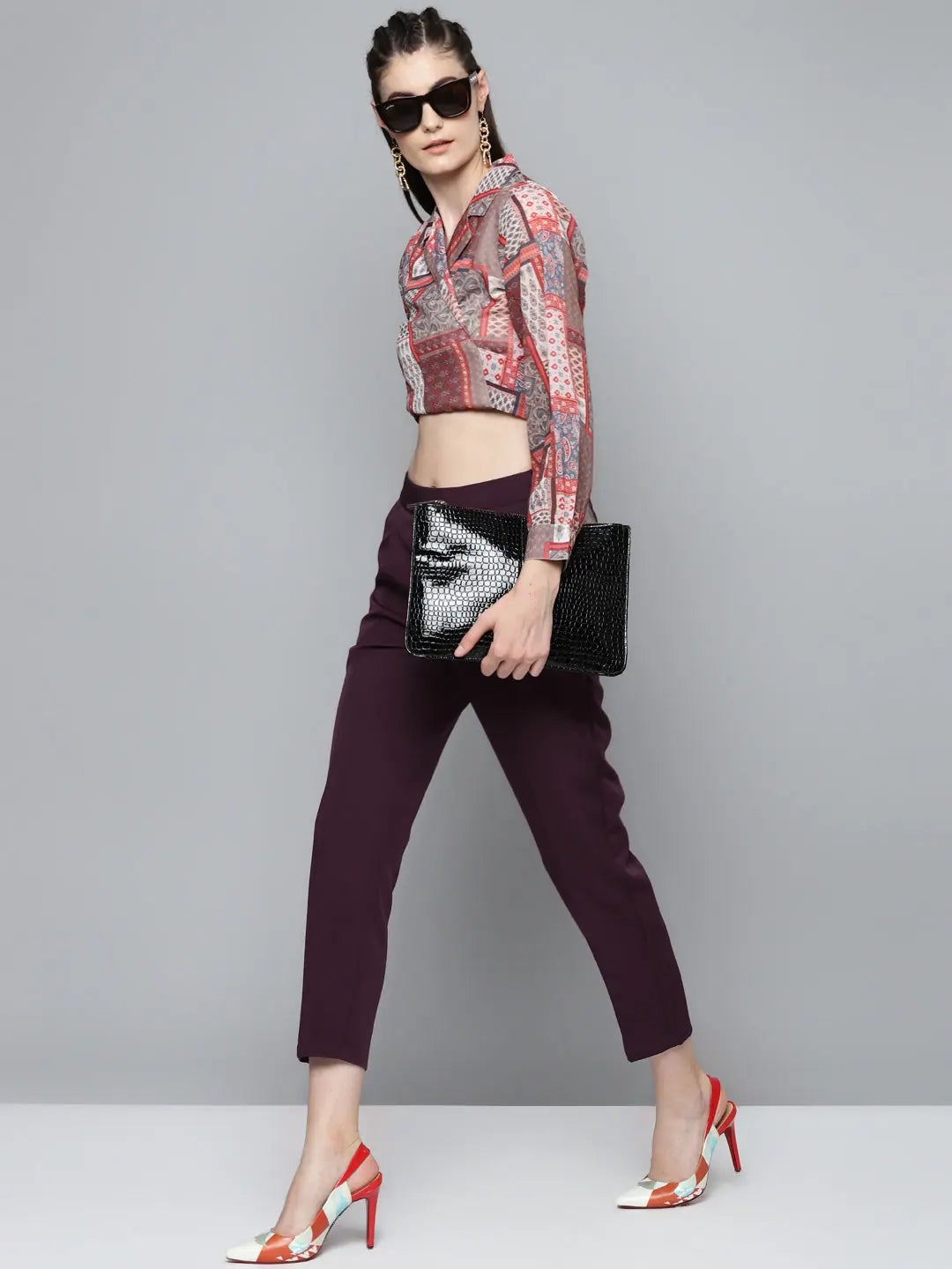 Burgundy Tailored Fit Pants - Women's Western Clothing
