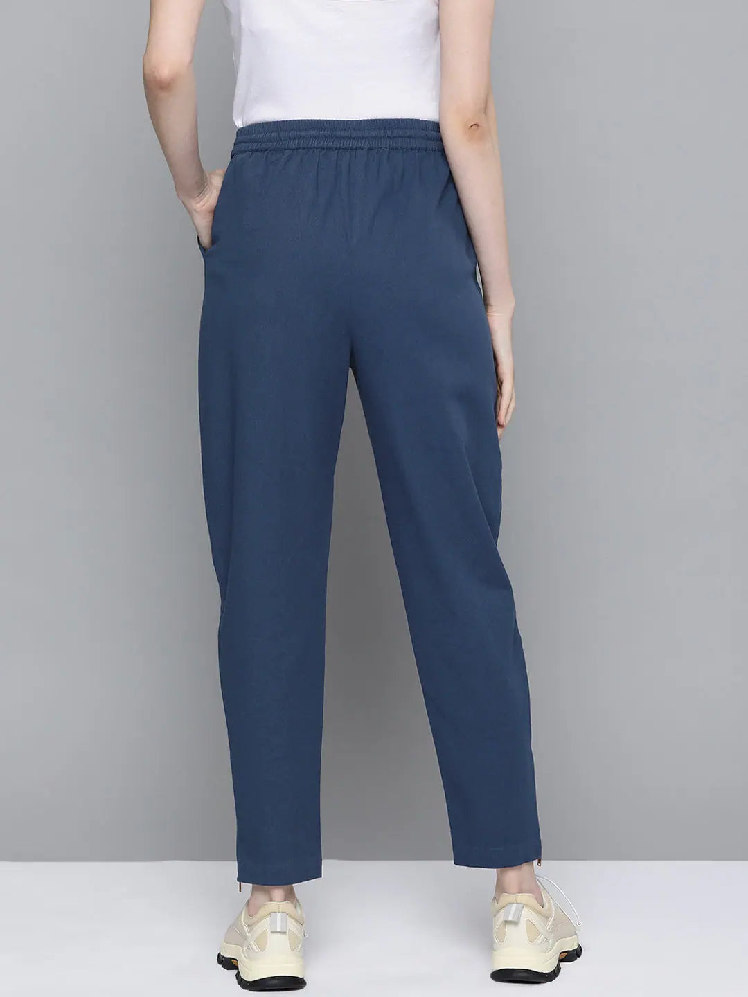 Navy Side Zipper Jogger Pants | Lehenga for Women