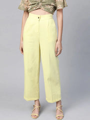 Yellow Twill Straight Pants